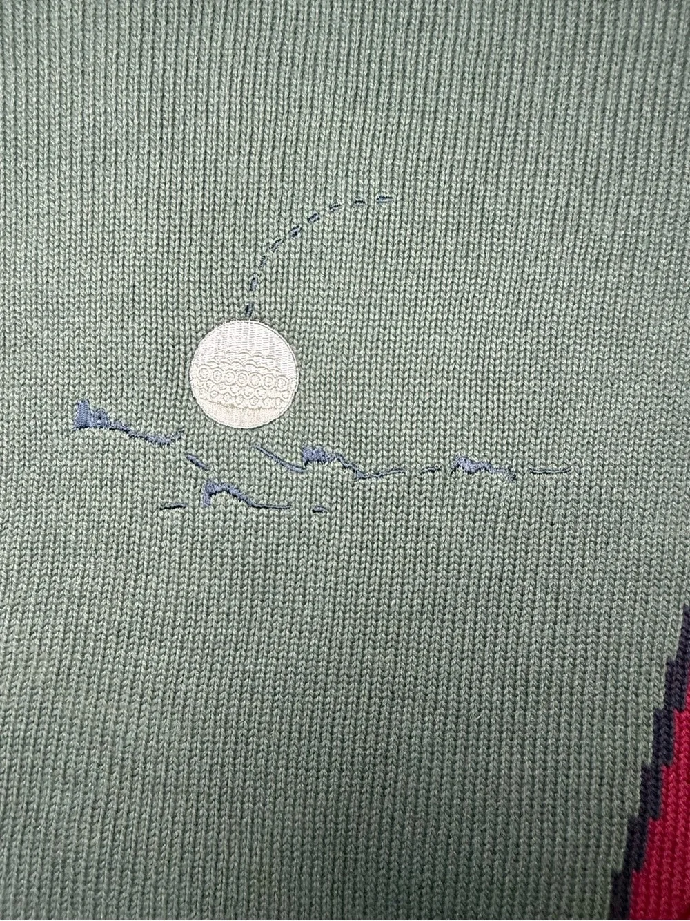 Vintage U.S. Open Golf Collection Men's L Cotton Embroidered Intarsia Sweater